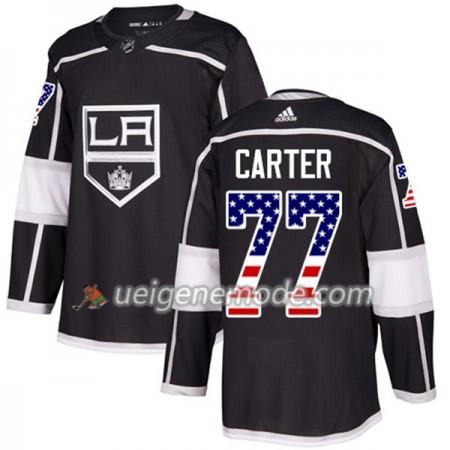 Herren Eishockey Los Angeles Kings Trikot Jeff Carter 77 Adidas 2017-2018 Schwarz USA Flag Fashion Authentic